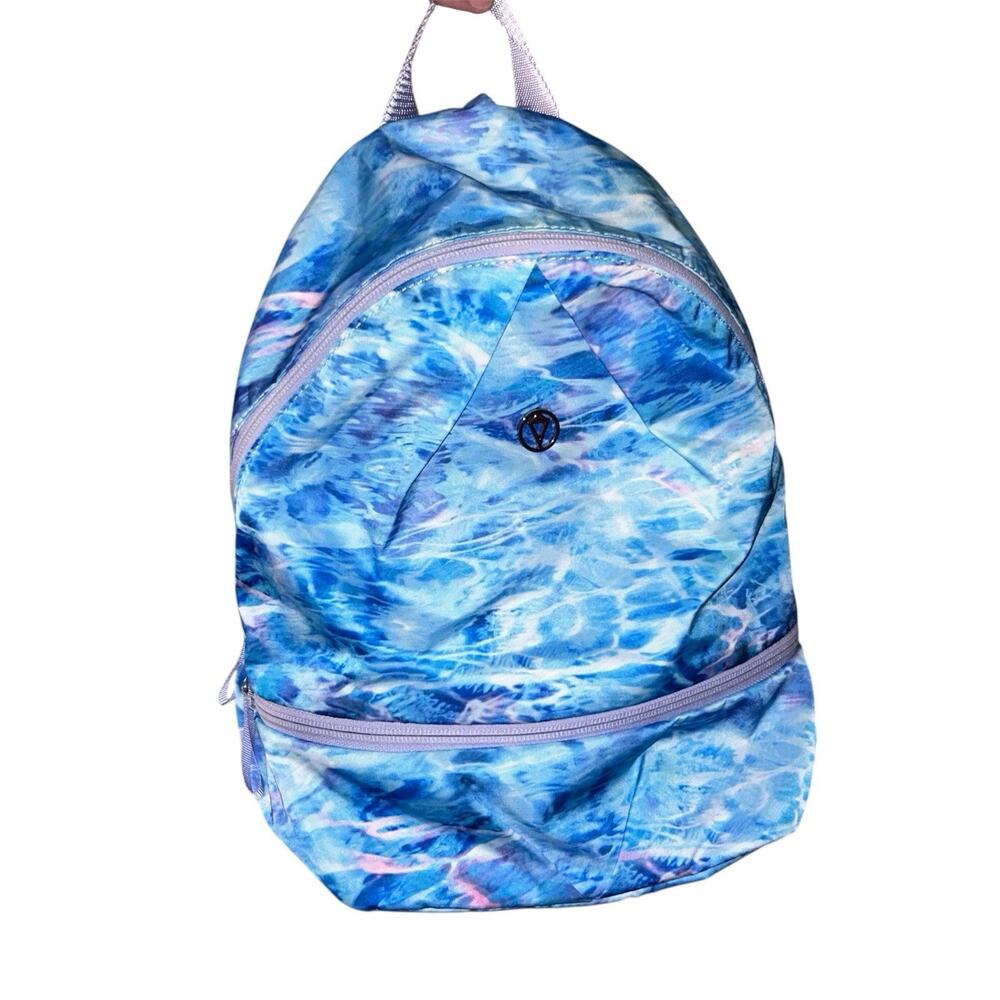 Lululemon Ivivva Girl's Backpack Blue Water Tie Dye Print